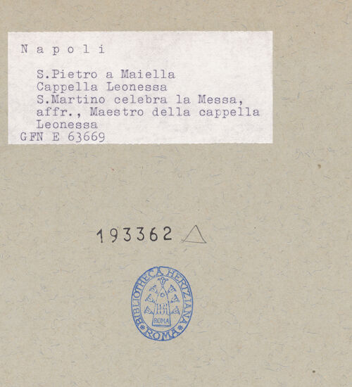 Rückseite von ICCD [https://www.deutsche-digitale-bibliothek.de/content/lizenzen/rv-ez/] Szenen aus dem Leben des heiligen MartinMesse des heiligen Martin - Gesamtansicht, bh193362_recto. Foto.