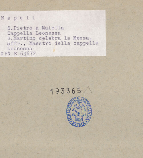 Rückseite von ICCD [https://www.deutsche-digitale-bibliothek.de/content/lizenzen/rv-ez/] Szenen aus dem Leben des heiligen MartinExequien des heiligen Martin - Detail: Heiliger Martin, bh193365_recto. Foto.