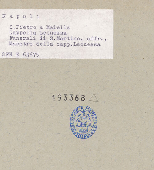 Rückseite von ICCD [https://www.deutsche-digitale-bibliothek.de/content/lizenzen/rv-ez/] Szenen aus dem Leben des heiligen MartinExequien des heiligen Martin - Gesamtansicht, bh193368_recto. Foto.