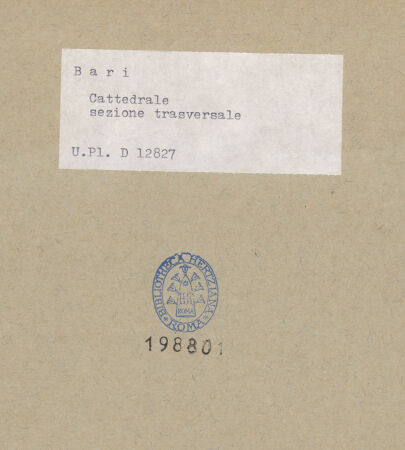 Rückseite von Bibliotheca Hertziana [https://www.deutsche-digitale-bibliothek.de/content/lizenzen/rv-fz/] Cattedrale - Schnitt des Langhauses und des Unterbaues, bh198801_recto. Foto.