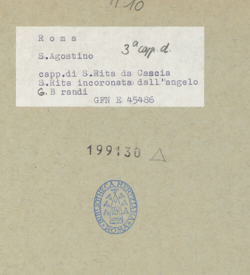 Rückseite von ICCD [https://www.deutsche-digitale-bibliothek.de/content/lizenzen/rv-ez/] Die Heilige Rita in Extase - , bh199130_recto. Foto.