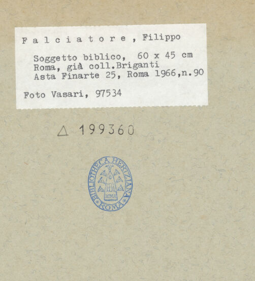 Rückseite von Vasari [https://www.deutsche-digitale-bibliothek.de/content/lizenzen/rv-fz/] Biblische Szene - , bh199360_recto. Foto.