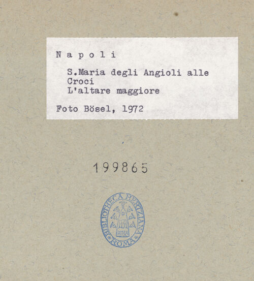 Rückseite von Bösel, Richard [https://www.deutsche-digitale-bibliothek.de/content/lizenzen/rv-fz/] Santa Maria degli Angeli alle Croci - Presbyterium und Hauptaltar, bh199865_recto. Foto: Bösel, Richard.