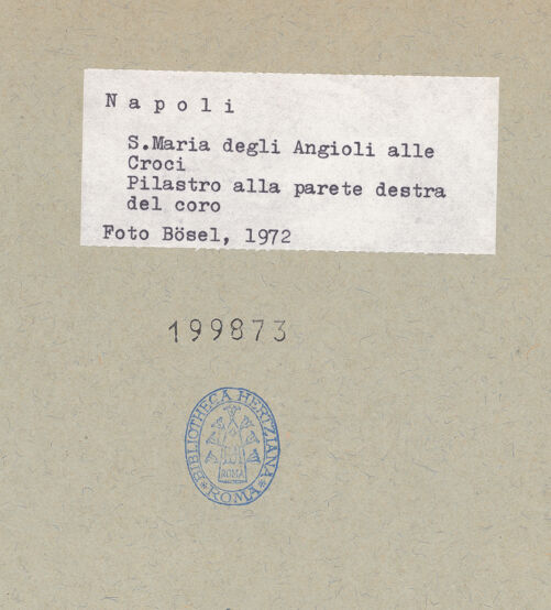 Rückseite von Bösel, Richard [https://www.deutsche-digitale-bibliothek.de/content/lizenzen/rv-fz/] Santa Maria degli Angeli alle Croci - Wandpfeiler, Detail, bh199873_recto. Foto: Bösel, Richard.