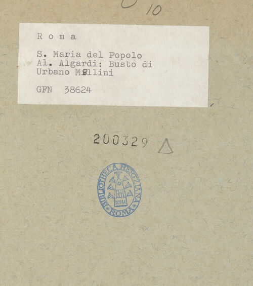 Rückseite von ICCD [https://www.deutsche-digitale-bibliothek.de/content/lizenzen/rv-ez/] Grabmal des Urbano Mellini (gest. 1660) - Detail: Büste, bh200329_recto. Foto.