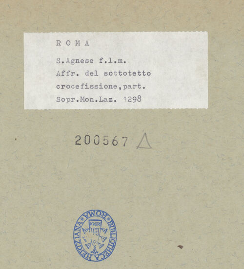 Rückseite von Sopr.Mon.Lazio [https://www.deutsche-digitale-bibliothek.de/content/lizenzen/rv-ez/] Freskenzyklus mit Propheten und Szenen aus dem Leben ChristiKreuzigung - Detail: Schächer am Kreuz, bh200567_recto. Foto.