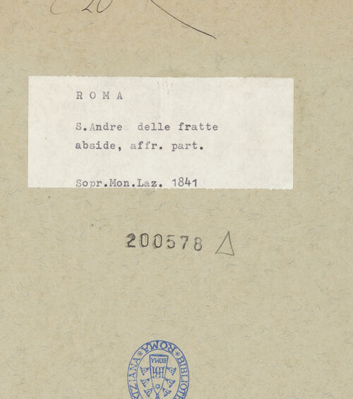 Rückseite von Sopr. Mon. Laz. [https://www.deutsche-digitale-bibliothek.de/content/lizenzen/rv-ez/] Die wundersame Vermehrung von Brot und Fisch - Teilansicht, links, bh200578_recto. Foto.