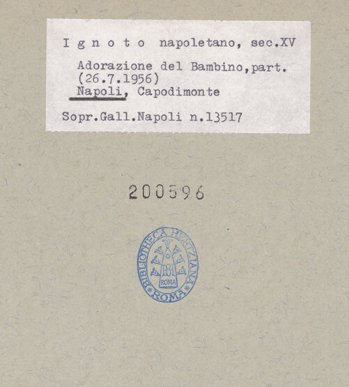 Rückseite von Sopr. BAS NA [https://www.deutsche-digitale-bibliothek.de/content/lizenzen/rv-ez/] Die Anbetung durch die Heiligen Drei Könige; VerkündigungDie Anbetung durch die Heiligen Drei Könige; verso: Verkündigung (Maria) - Detail (während der Restaurierung), bh200596_recto. Foto.