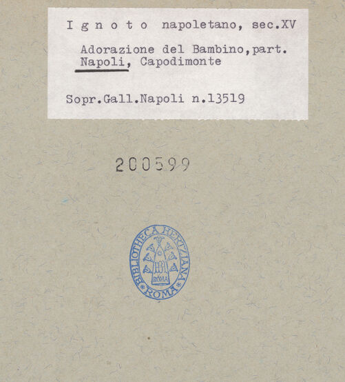 Rückseite von Sopr. BAS NA [https://www.deutsche-digitale-bibliothek.de/content/lizenzen/rv-ez/] Die Anbetung durch die Heiligen Drei Könige; VerkündigungDie Anbetung durch die Heiligen Drei Könige; verso: Verkündigung (Engel) - Detail, bh200599_recto. Foto.