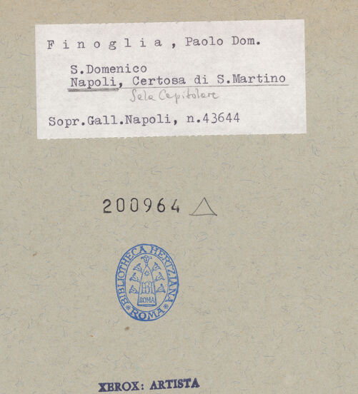 Rückseite von Sopr. BAS NA [https://www.deutsche-digitale-bibliothek.de/content/lizenzen/rv-ez/] Die Heiligen GründerHeiliger Dominkus - Gesamtansicht, bh200964_recto. Foto.