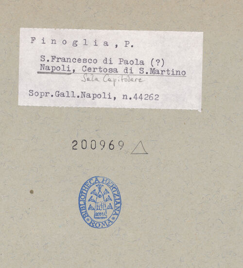 Rückseite von Sopr. BAS NA [https://www.deutsche-digitale-bibliothek.de/content/lizenzen/rv-ez/] Die Heiligen GründerHeiliger Franz von Paola - Gesamtansicht, bh200969_recto. Foto.