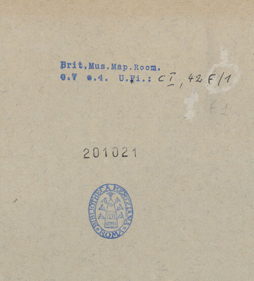 Rückseite von British Museum [https://www.deutsche-digitale-bibliothek.de/content/lizenzen/rv-ez/] Explicatio aliquot locorum quae Puteolis spectantur (Landkarte von Pozzuoli) - Gesamtansicht, bh201021_recto. Foto.