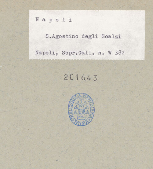 Rückseite von Sopr. BAS NA [https://rightsstatements.org/page/CNE/1.0/] Sant'Agostino degli Scalzi - Querhaus, Detail, Innenausstattung, bh201643_recto. Foto.