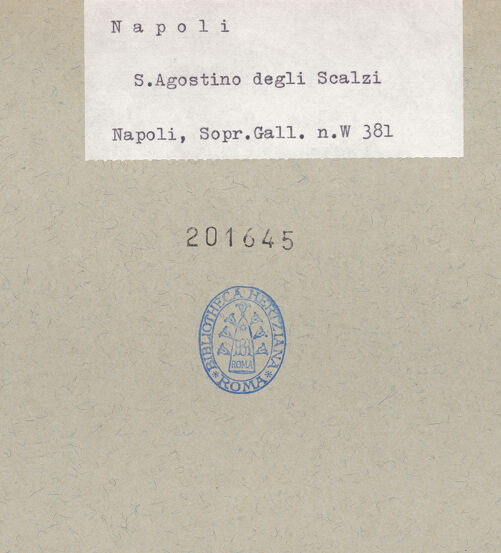 Rückseite von Sopr. BAS NA [https://rightsstatements.org/page/CNE/1.0/] Sant'Agostino degli Scalzi - Langhaus, Detail, Innenausstattung, bh201645_recto. Foto.