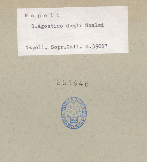 Rückseite von Sopr. BAS NA [https://rightsstatements.org/page/CNE/1.0/] Sant'Agostino degli Scalzi - Querhaus, Detail, Innenausstattung, bh201646_recto. Foto.