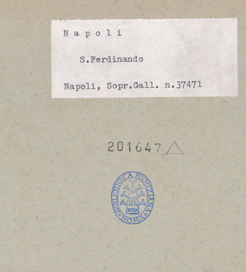 Rückseite von Sopr. BAS NA [https://www.deutsche-digitale-bibliothek.de/content/lizenzen/rv-ez/] Ausstattung der Kapelle der ImmaculataKönig David - Detail der Nische, bh201647_recto. Foto.