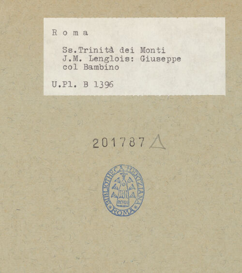 Rückseite von Bibliotheca Hertziana [https://www.deutsche-digitale-bibliothek.de/content/lizenzen/rv-fz/] Joseph mit dem Christuskind - Gesamtansicht mit Rahmen, bh201787_recto. Foto.