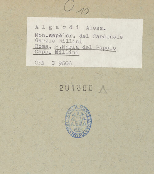 Rückseite von ICCD [https://www.deutsche-digitale-bibliothek.de/content/lizenzen/rv-ez/] Grabmal des Kardinals Gian Garzia Mellini (gest. 1629) - Gesamtansicht ohne Sockel, bh201800_recto. Foto.