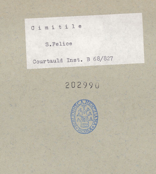 Rückseite von Courtauld Institute of Art [https://www.deutsche-digitale-bibliothek.de/content/lizenzen/rv-ez/] San Felice in Pincis - Blick von Norden, bh202990_recto. Foto.