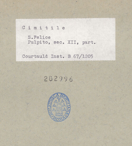 Rückseite von Courtauld Institute of Art [https://www.deutsche-digitale-bibliothek.de/content/lizenzen/rv-ez/] Agnus Dei zwischen den Evangelistensymbolen des  Johannes und des Markus - Gesamtansicht, bh202996_recto. Foto.