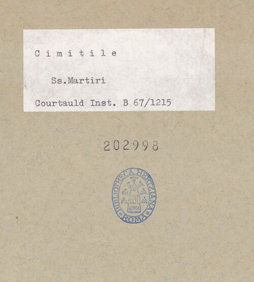 Rückseite von Courtauld Institute of Art [https://www.deutsche-digitale-bibliothek.de/content/lizenzen/rv-ez/] Basilica dei Santi MartiriNordvorbau - Portalvorbau, Seitenansicht, bh202998_recto. Foto.