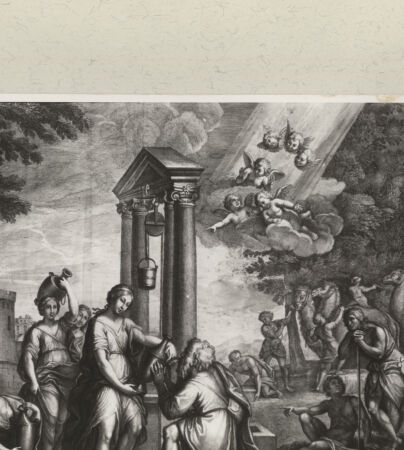 Rückseite von  [http://creativecommons.org/publicdomain/mark/1.0/] Rebecca am Brunnen - , bh203277. Foto.