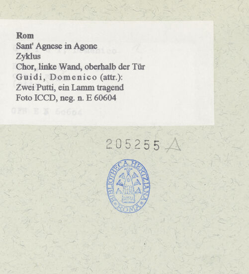 Rückseite von ICCD [https://www.deutsche-digitale-bibliothek.de/content/lizenzen/rv-ez/] Zwei Putti, ein Lamm tragend - , bh205255_recto. Foto.