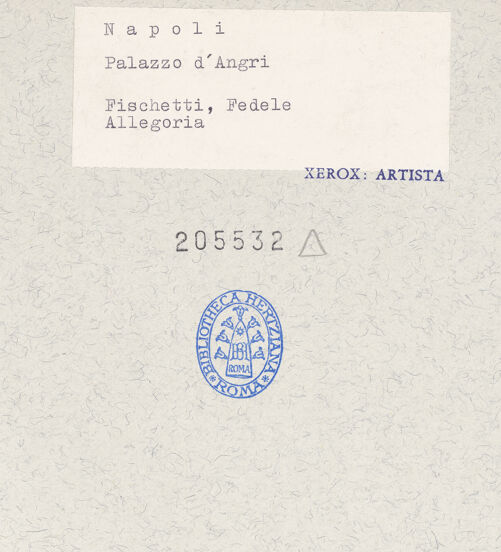 Rückseite von Spinosa, Napoli [https://www.deutsche-digitale-bibliothek.de/content/lizenzen/rv-ez/] Allegorie (Friede?) - Gesamtansicht, bh205532_recto. Foto.