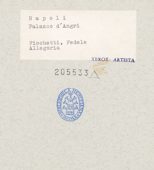 Rückseite von Spinosa, Napoli [https://www.deutsche-digitale-bibliothek.de/content/lizenzen/rv-ez/] Drei Göttinnen - Gesamtansicht, bh205533_recto. Foto.