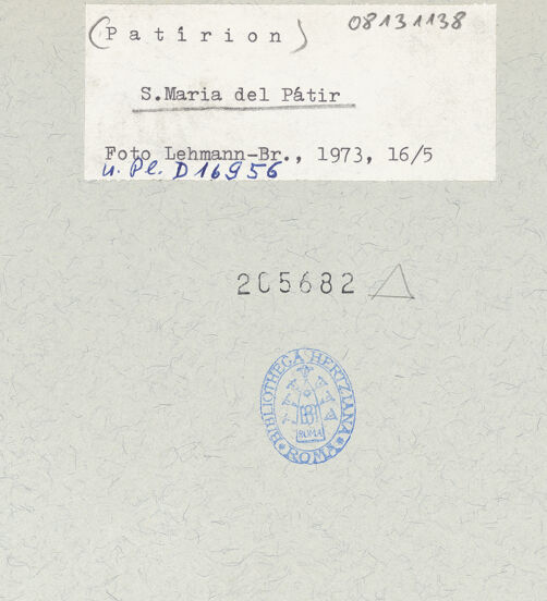 Rückseite von Bibliotheca Hertziana [https://rightsstatements.org/page/CNE/1.0/] Santa Maria del Patire - Außenbau, rechte Flanke und Apsis, Teilansicht, bh205682_recto. Foto: Lehmann-Brockhaus, Otto.