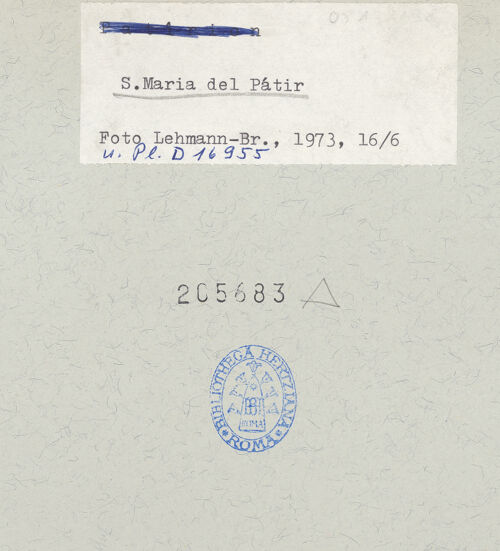 Rückseite von Bibliotheca Hertziana [https://rightsstatements.org/page/CNE/1.0/] Santa Maria del Patire - Außenbau, rechte Flanke und Apsis, bh205683_recto. Foto: Lehmann-Brockhaus, Otto.
