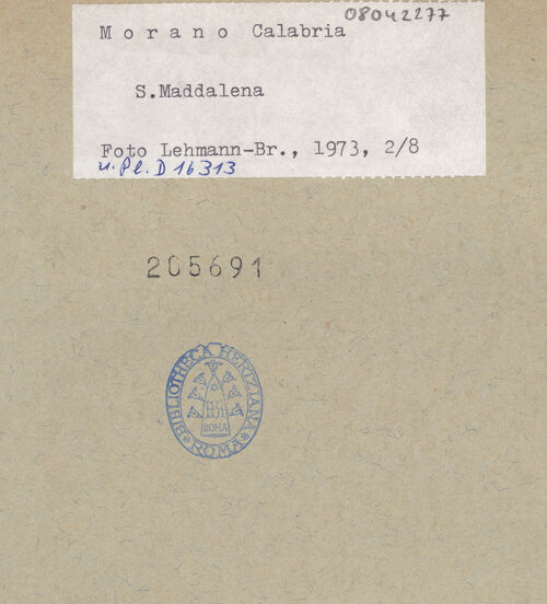 Rückseite von Bibliotheca Hertziana [https://www.deutsche-digitale-bibliothek.de/content/lizenzen/rv-fz/] Collegiata della Maddalena - Kuppel, bh205691_recto. Foto: Lehmann-Brockhaus, Otto.