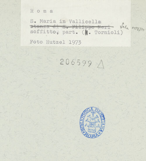 Rückseite von unbekannt [https://www.deutsche-digitale-bibliothek.de/content/lizenzen/rv-ez/] Szenen aus der Vita des heiligen Filippo NeriPfingstfeier des heiligen Filippo Neri in den Katakomben - , bh206599_recto. Foto: Hutzel, Max.