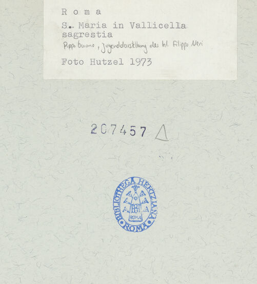 Rückseite von unbekannt [https://www.deutsche-digitale-bibliothek.de/content/lizenzen/rv-ez/] Pippo buono, Medaillon mit Jugenddarstellung des heiligen Filippo Neri - , bh207457_recto. Foto: Hutzel, Max.