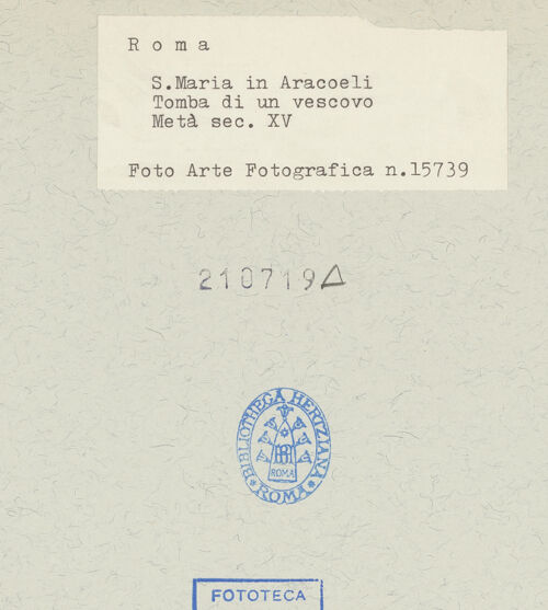 Rückseite von Arte Fotografica [https://www.deutsche-digitale-bibliothek.de/content/lizenzen/rv-ez/] Grabplatte eines Bischofs - , bh210719_recto. Foto.