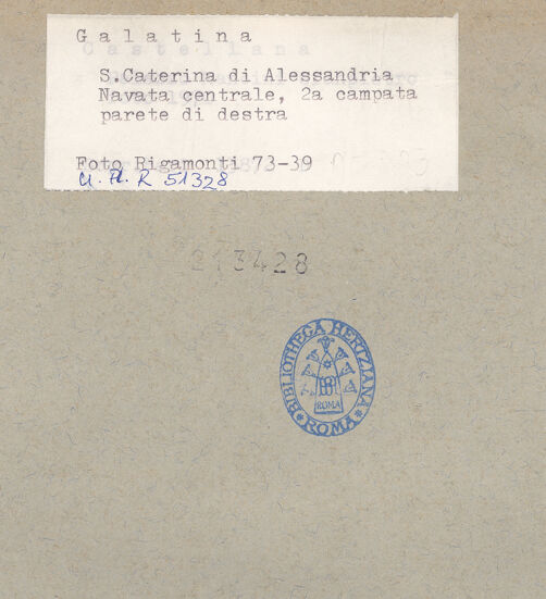 Rückseite von Bibliotheca Hertziana [https://www.deutsche-digitale-bibliothek.de/content/lizenzen/rv-fz/] Zyklus der Sakramente und des Alten TestamentsSüdwand: Genesis-Zyklus und Heiligen - Teilansicht (1.-3. Register), bh213428_recto. Foto: Rigamonti.