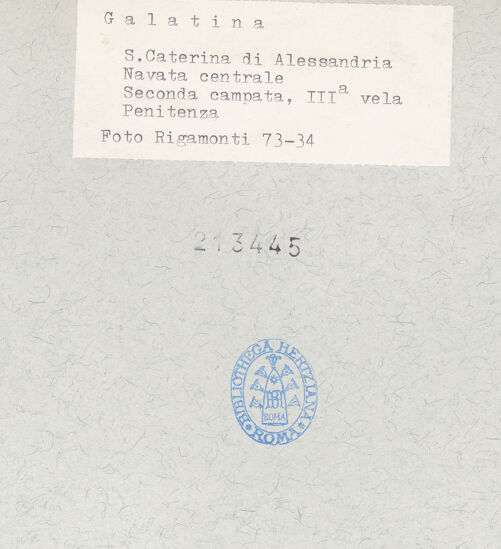 Rückseite von Bibliotheca Hertziana [https://www.deutsche-digitale-bibliothek.de/content/lizenzen/rv-fz/] Zyklus der Sakramente und des Alten TestamentsGewölbe: die SakramenteWestlicher Zwickel: Die Beichte und die Eucharistie; die Ordinatio - Die Ordinatio, bh213445_recto. Foto: Rigamonti.