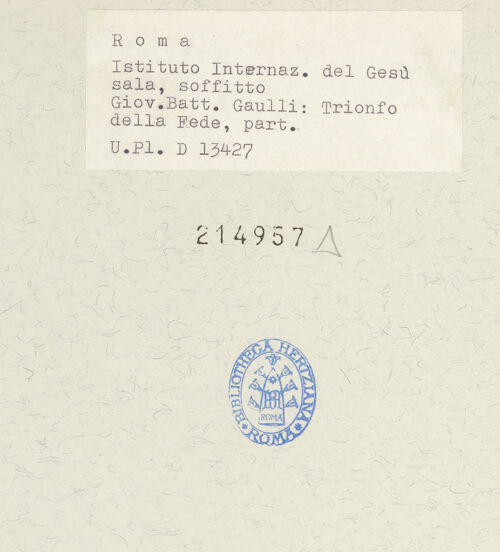 Rückseite von ICCD [https://www.deutsche-digitale-bibliothek.de/content/lizenzen/rv-ez/] Altarziborium mit antiken Kapitellen und Resten cosmatesken Mosaiks - Frontalansicht, bh214957_recto. Foto.