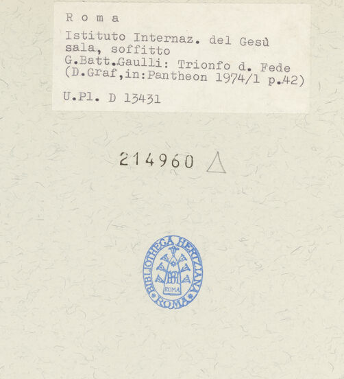 Rückseite von ICCD [https://www.deutsche-digitale-bibliothek.de/content/lizenzen/rv-ez/] Sant'Ambrogio della Massima - Langhaus, Vierung und Chor, bh214960_recto. Foto.