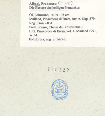 Rückseite von Brera [https://www.deutsche-digitale-bibliothek.de/content/lizenzen/rv-ez/] Die Ekstase des heiligen Franziskus - , bh218329_recto. Foto.