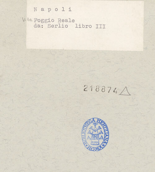 Rückseite von unbekannt [https://www.deutsche-digitale-bibliothek.de/content/lizenzen/rv-fz/] Il Terzo Libro di Sabastiano Serlio Bolognese, nel qual si figurano, e descrivono le antiquità di Roma ...Folio CLII: Villa di Poggio Reale, Neapel, Grundriss - Gesamtansicht, bh218874_recto. Foto.