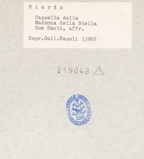 Rückseite von Sopr. BAS NA [https://www.deutsche-digitale-bibliothek.de/content/lizenzen/rv-ez/] WandbildzyklusThronender Christus zwischen Heiligen - Zwei Heilige (nach der Restaurierung), bh219048_recto. Foto.