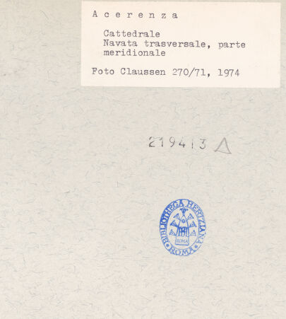 Rückseite von Claussen, Peter Cornelius [https://www.deutsche-digitale-bibliothek.de/content/lizenzen/rv-fz/] CattedraleSüdfassade - Südlicher Querhausarm, Giebelzone von Südwesten, bh219413_recto. Foto: Claussen, Peter Cornelius.