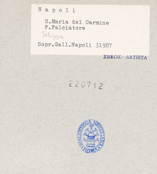 Rückseite von Sopr. BAS NA [https://www.deutsche-digitale-bibliothek.de/content/lizenzen/rv-ez/] Eine Karmelite Heilige (Theresa von Avila?) - Gesamtansicht, bh220712_recto. Foto.