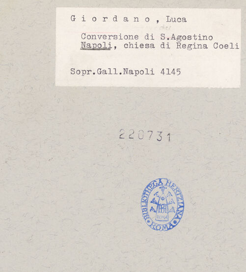 Rückseite von Sopr. Gall. Napoli [https://www.deutsche-digitale-bibliothek.de/content/lizenzen/rv-ez/] Der heilige Augustinus bekehrt den Häretiker - Gesamtansicht, bh220731_recto. Foto.