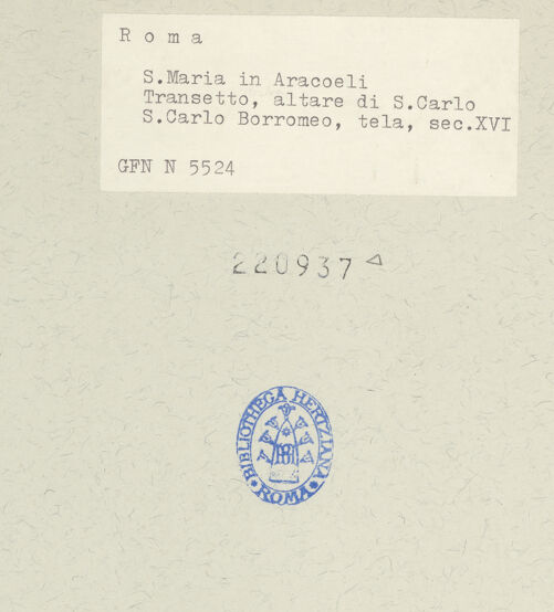 Rückseite von ICCD [https://www.deutsche-digitale-bibliothek.de/content/lizenzen/rv-ez/] Der heilige Carlo Borromeo - , bh220937_recto. Foto.