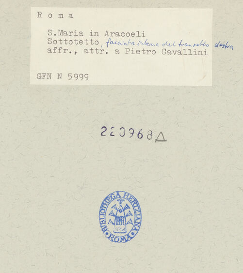 Rückseite von ICCD [https://www.deutsche-digitale-bibliothek.de/content/lizenzen/rv-ez/] FreskenfragmenteEngel - , bh220968_recto. Foto.