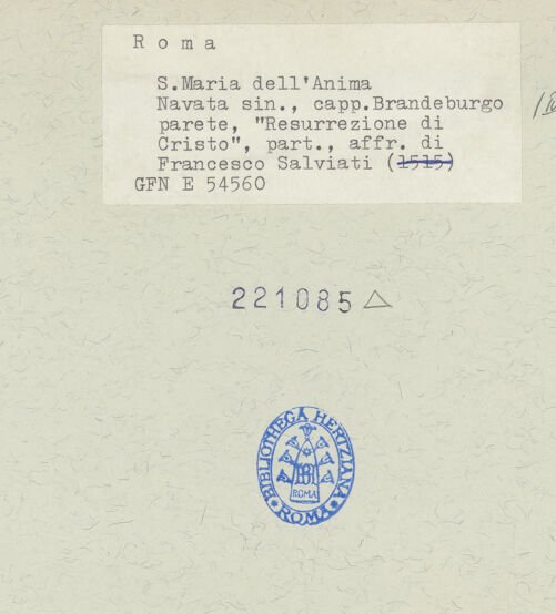 Rückseite von ICCD [https://www.deutsche-digitale-bibliothek.de/content/lizenzen/rv-ez/] KapellenausmalungAuferstehung Christi - Detail: schlafende Apostel unten rechts, bh221085_recto. Foto.