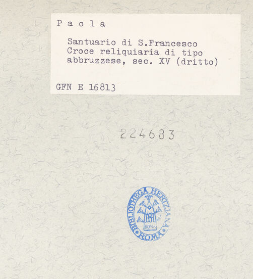 Rückseite von ICCD [https://www.deutsche-digitale-bibliothek.de/content/lizenzen/rv-fz/] Reliquienkreuz - Vorderseite, Gesamtansicht, bh224683_recto. Foto.