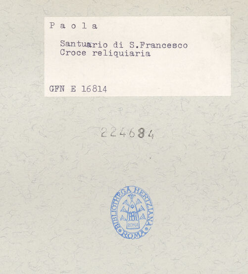 Rückseite von ICCD [https://www.deutsche-digitale-bibliothek.de/content/lizenzen/rv-fz/] Reliquienkreuz - Rückseite, Gesamtansicht, bh224684_recto. Foto.